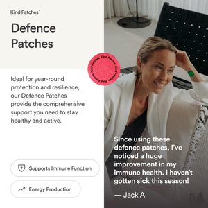 Kind Patches | Defence Patches | Immune System Support | Botanical Plant-Based Formula with Echinacea, Astragalu and Olive Leaf Extract, Vitamin C, D3 & Zinc | 30 Vegan Patches