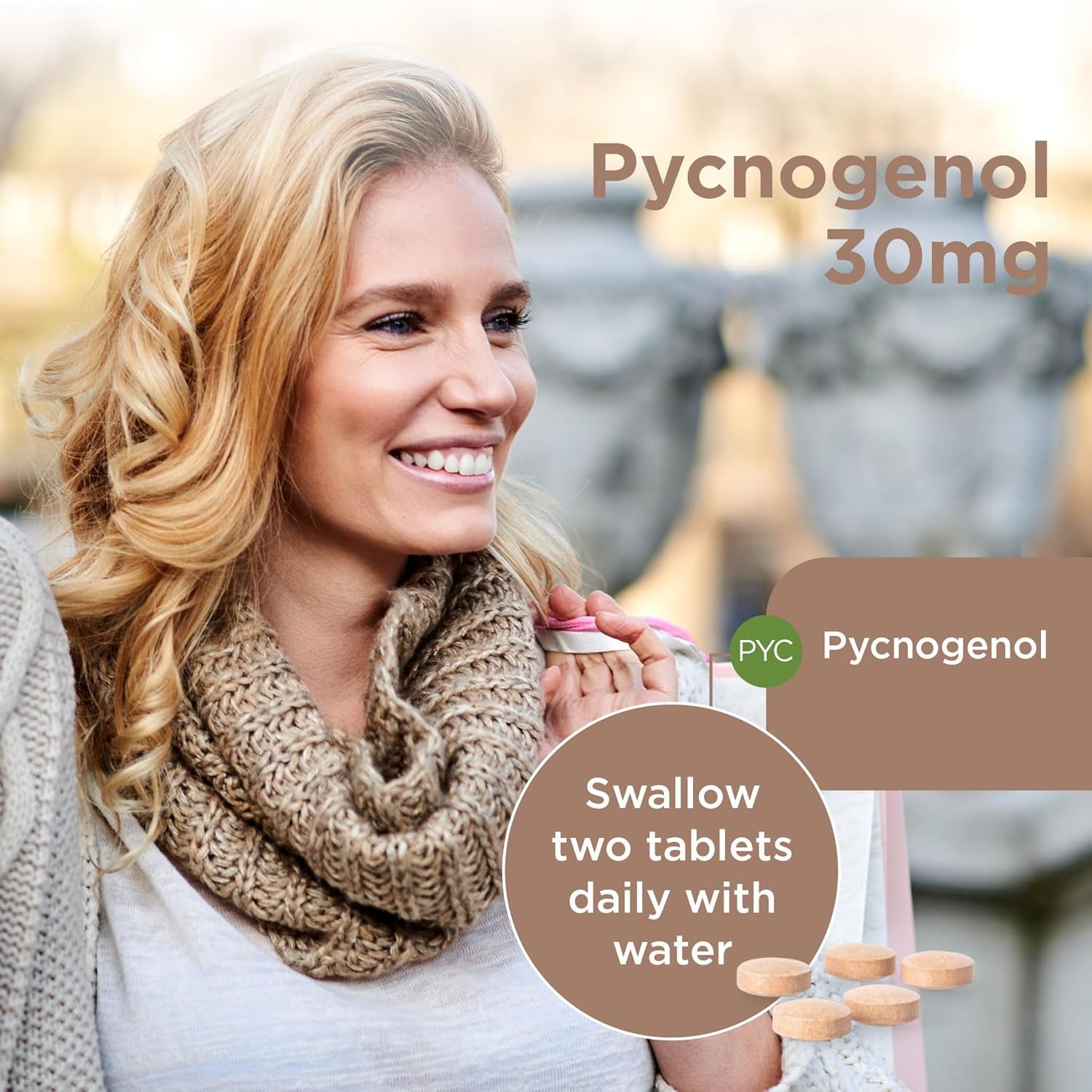 Healthspan Pycnogenol 30Mg (60 Tablets) | French Maritime Pine Bark Extract | Providing Naturally Powerful Bioflavonoids | No Pesticides and No Herbicides | Vegan