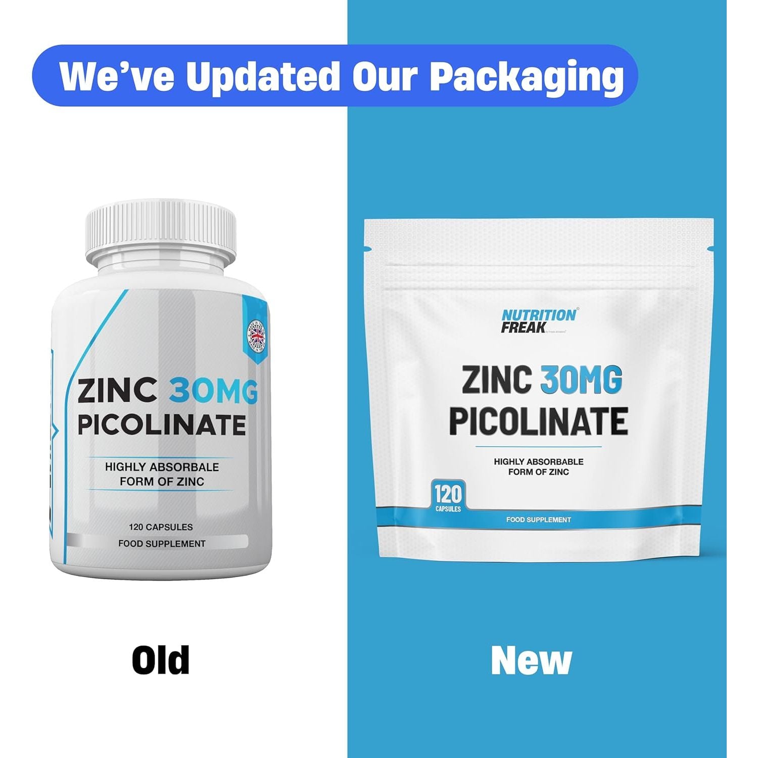 Zinc 30Mg as Picolinate 120 Capsules Made in the UK by Freak Athletics