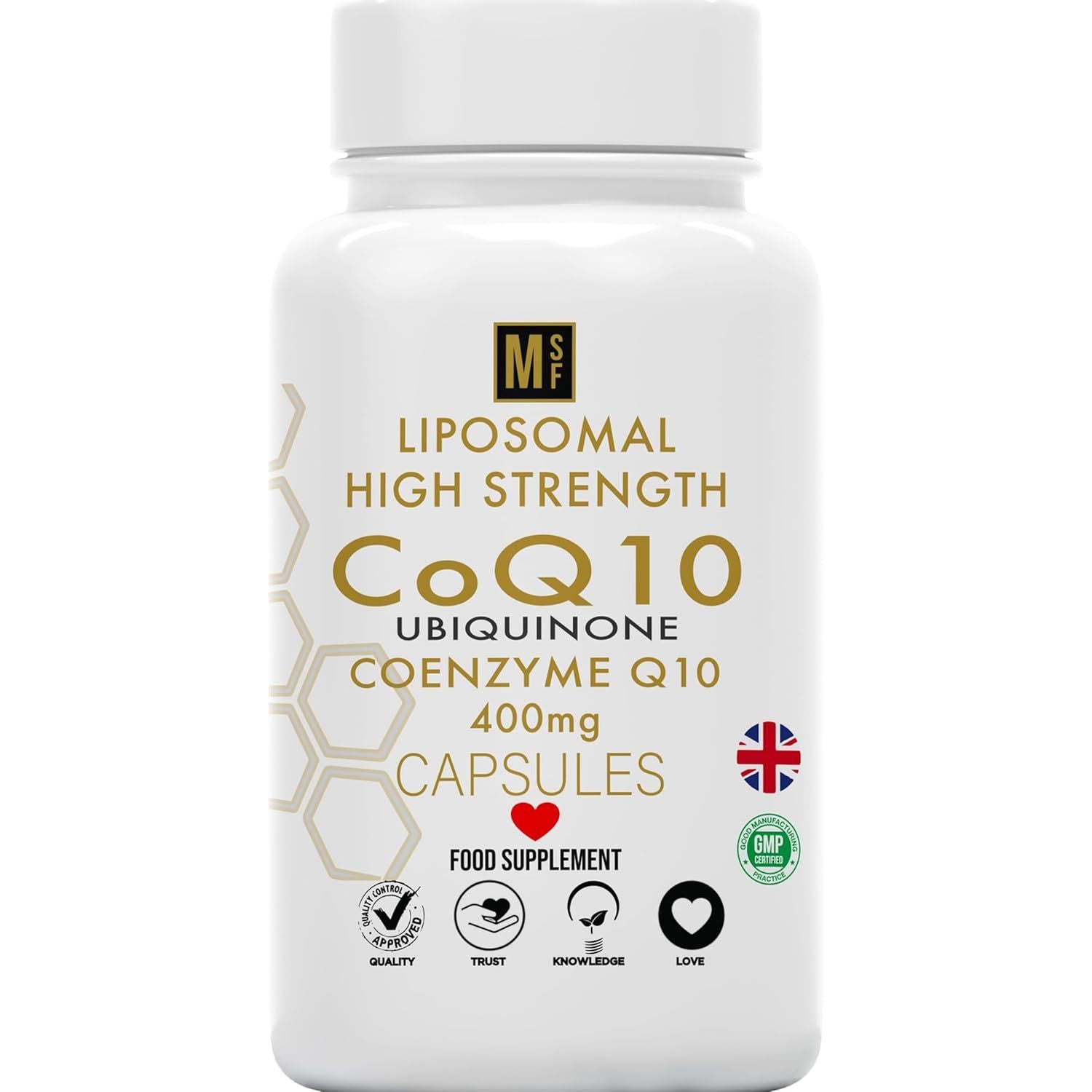 Ubiquinone Coenzyme Q10 400Mg | 120 High Strength Vegan Capsules | Liposomal High Absorption Coq10 1-A-Day Tablets | Coenzymeq10 Supplement | 4 Months Supply UK Company