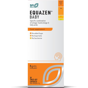 EQUAZEN Baby Capsules | Omega 3 & 6 Supplement | Supports Brain Function | Blend of DHA, EPA & GLA | Add to Food/Drink | for Babies from 6 Months to 3 Years | 30 Capsules
