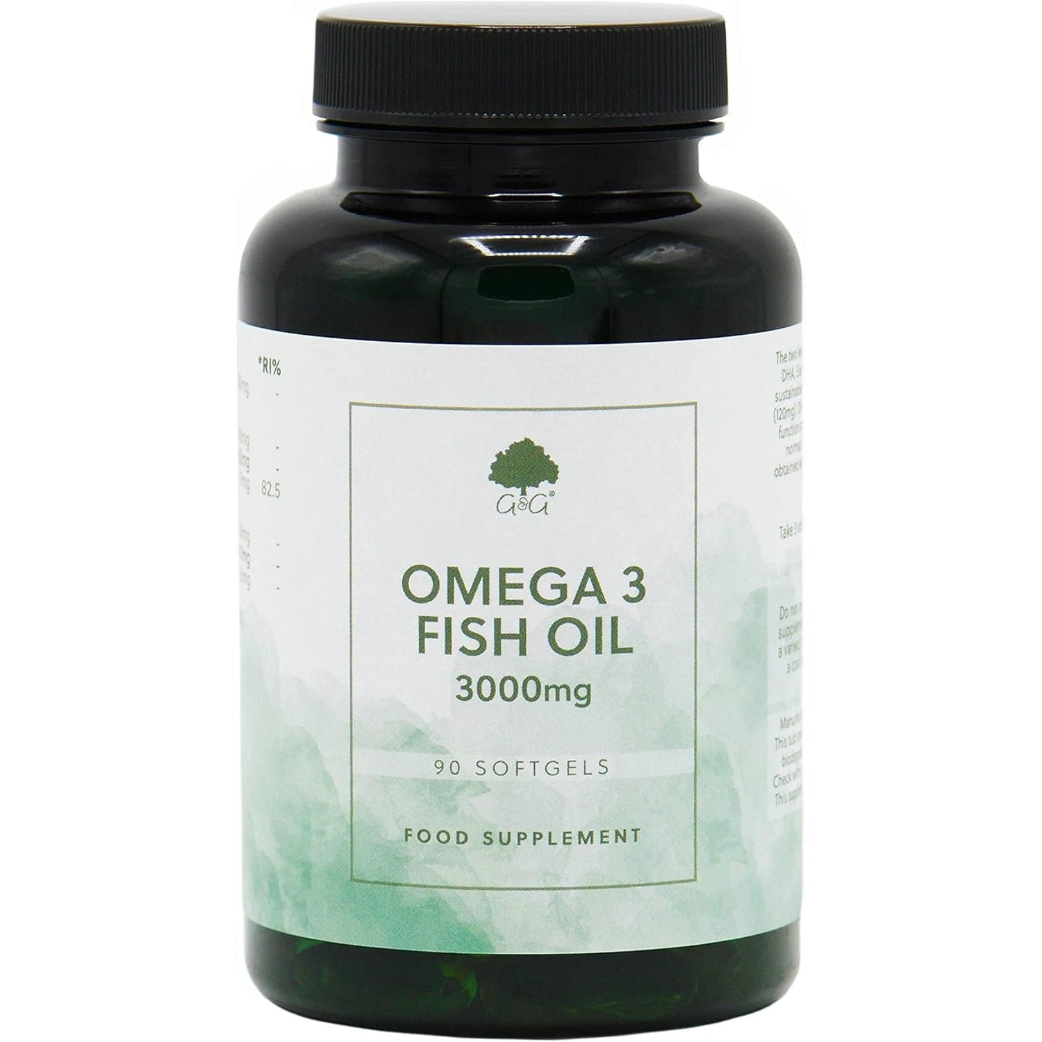 Omega 3 Fish Oil | 3000Mg of Fish Oil per 3 Softgel Dose | 90 Softgels | Source of EPA and DHA Omega 3 | G&G Vitamins