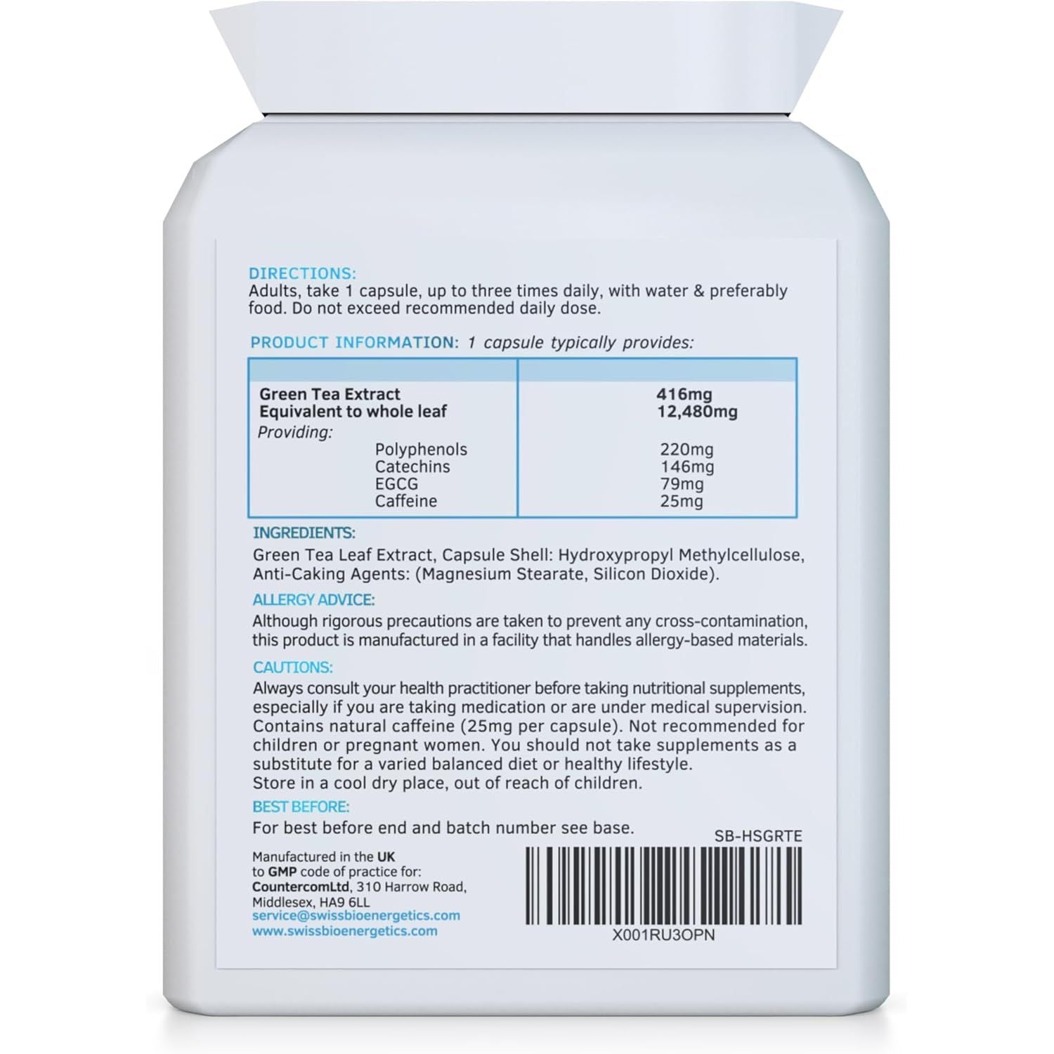 Green Tea Capsules - 12,480Mg - 90 Capsules of Premium Extract - Contains Polyphenols, Catechins & EGCG - Powerful Antioxidant for Immune Health - Not Green Tea Tablets - Made in UK