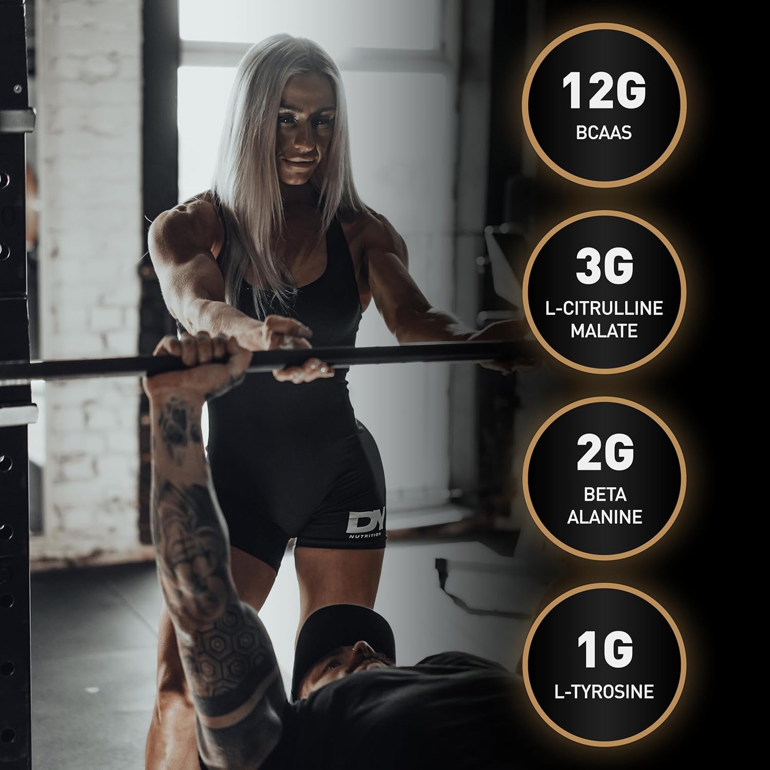 DY Nutrition HIT BCAA 10:1:1 (Orange) with L-Citrulline Malate, Beta Alanine + 12G of Branch Chain Amino Acids 400G Powder, 20 Servings - Optimal Pump & Performance | Non Stim Pre & Intra Workout