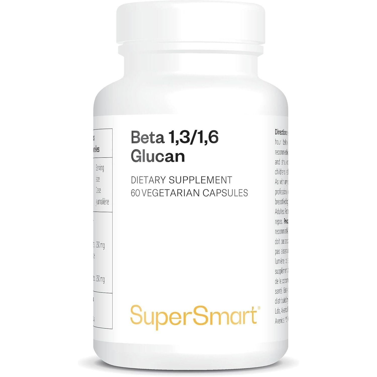 Beta 1,3/1,6 Glucan – Immune System Support – Helps Boost Vitality – Supports Normal Cholesterol Levels – Vegan – Supersmart