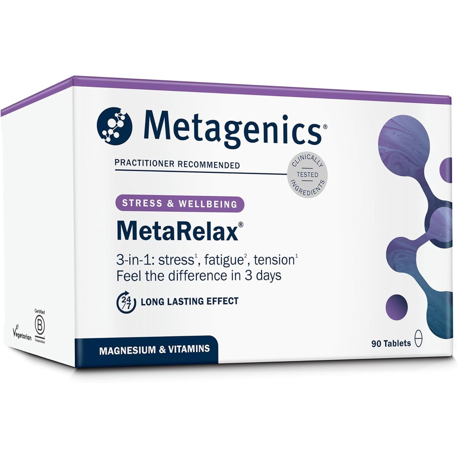Metagenics Metarelax Magnesium Supplement - Stress Relief, Relaxation & Energy Support - 90 Tablets