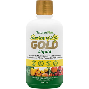 Naturesplus Source of Life Gold Liquid - High Potency Whole Food Multivitamin and Mineral - Energy Boost, Immune Support - Vegetarian, Gluten Free - 887Ml