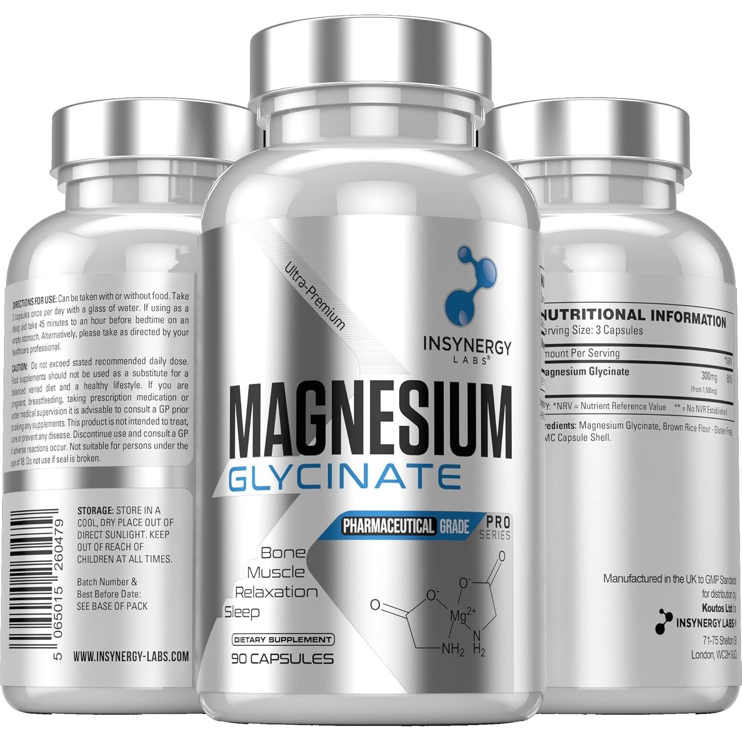 Ultra Premium Magnesium Glycinate Supplement (Pro Series Magnesium 1,500Mg) Magnesium Bisglycinate 90 Vegan Magnesium Tablets
