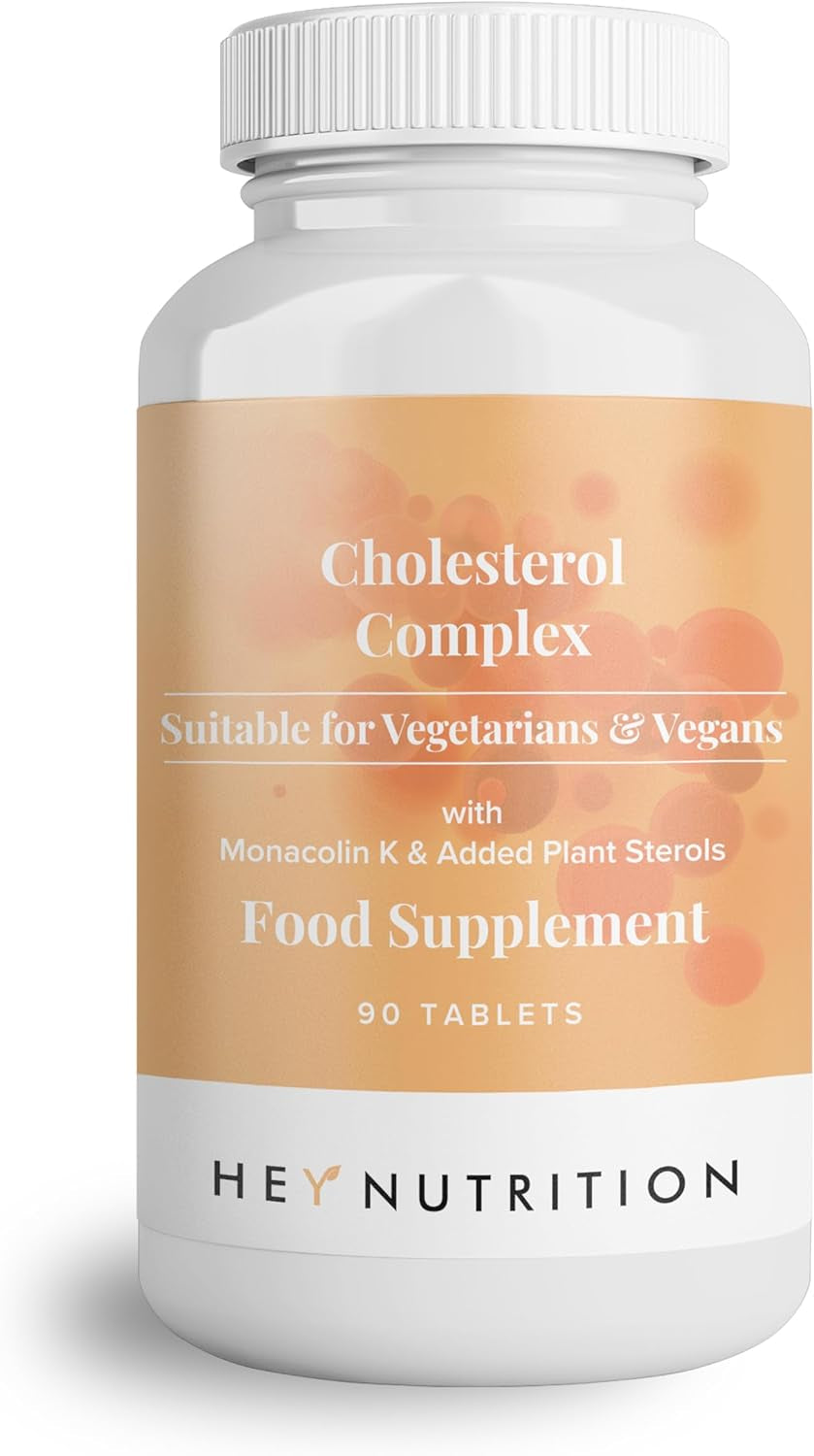 Hey Nutrition Cholesterol Complex Supplement - with Plant Sterols & Pine Bark Extract - Advanced Cholesterol Support - 90 Tablets/30 Servings - Non-Gmo, Vegan