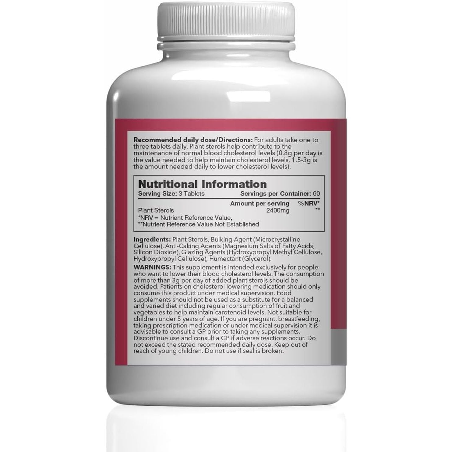 Plant Sterols 800Mg | Helps Maintain Normal Cholesterol Levels | with Beta-Sitosterol | 360 Vegan Tablets = 4 Months' Supply | Vegan & Vegetarian Friendly | Manufactured in the UK