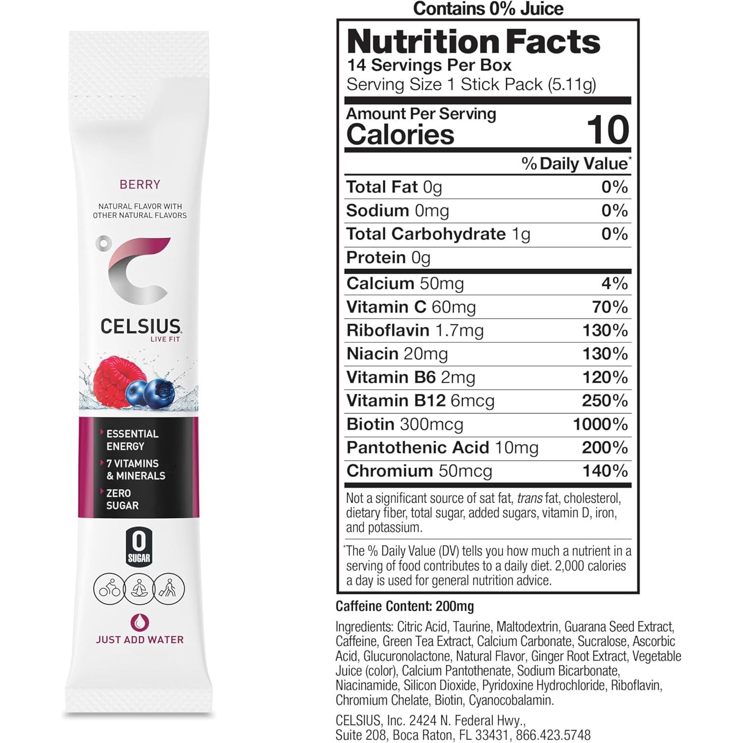 Celsius Celsius Berry Blast - 14 Packets