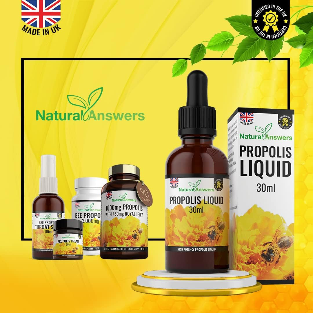Bee Propolis Liquid 30Ml (1 Bottle) Alcohol-Free Propolis Liquid Extract Tincture Skin Healing Throat and Mouth Health by Natural Answers. -
