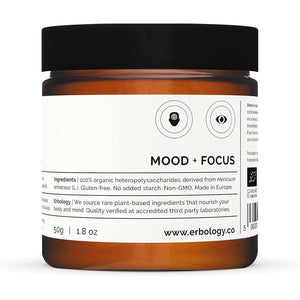 Erbology Organic Lion'S Mane Mushroom Powder 50 Servings - 32% Beta-Glucans - Calm and Focus - Hericium Erinaceus - Small Batch - Sustainably Grown in Europe - Vegan - Non-Gmo - No Added Fillers