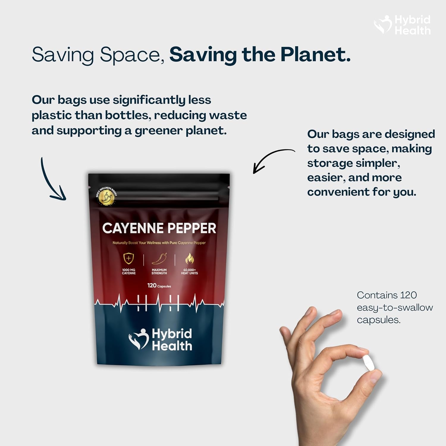 Cayenne Pepper Capsules | 120 Capsules | 1000 MG | 100% Natural | Cayenne Pepper Supplement | Vegan Non-Gmo Zero Additives | UK Brand