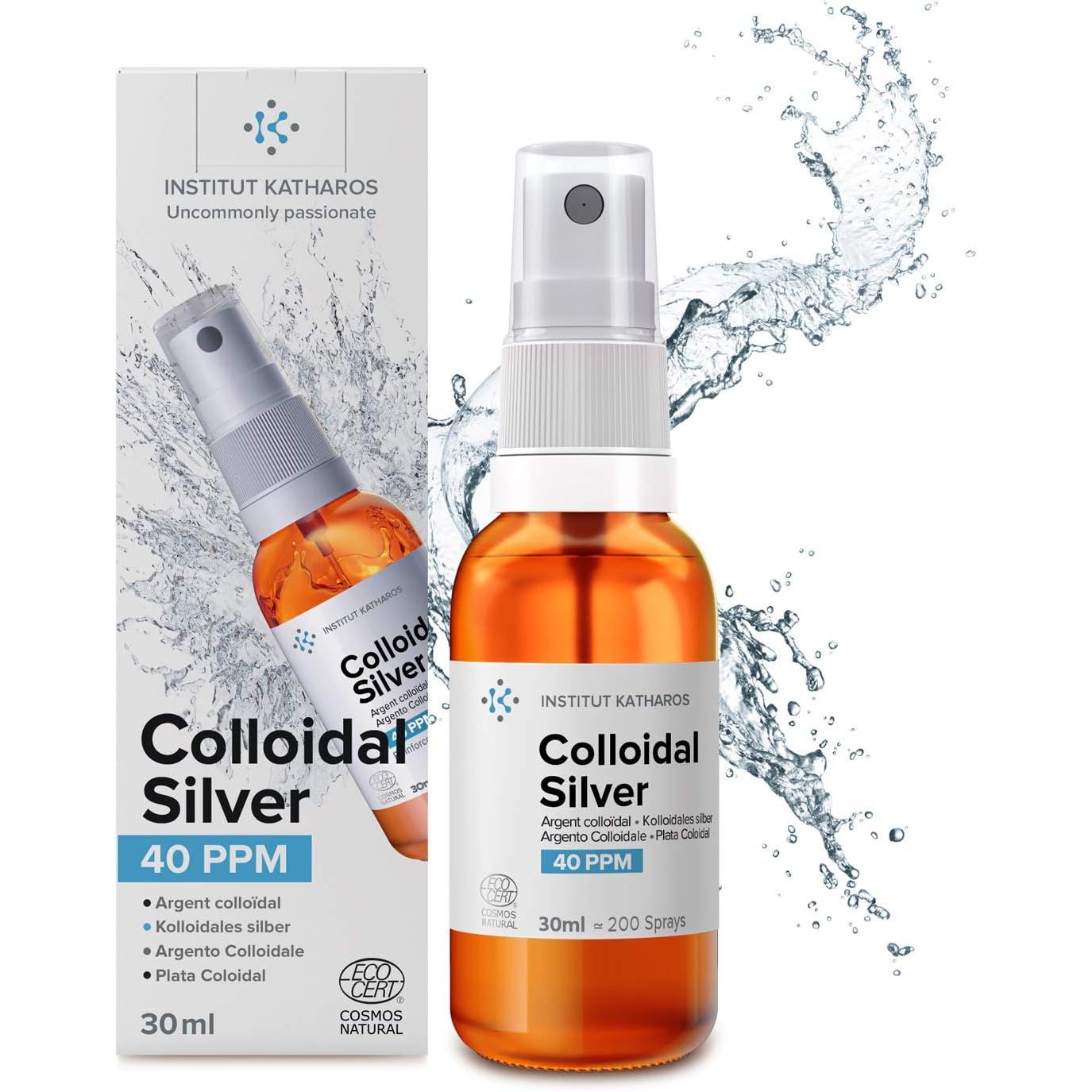 Premium Colloidal Silver Spray 40 PPM 30Ml ● 100% Natural ● Superior Concentration, Smaller Particles = Better Results ● Certified by 3 Independent Laboratories ● Choose a Specialist