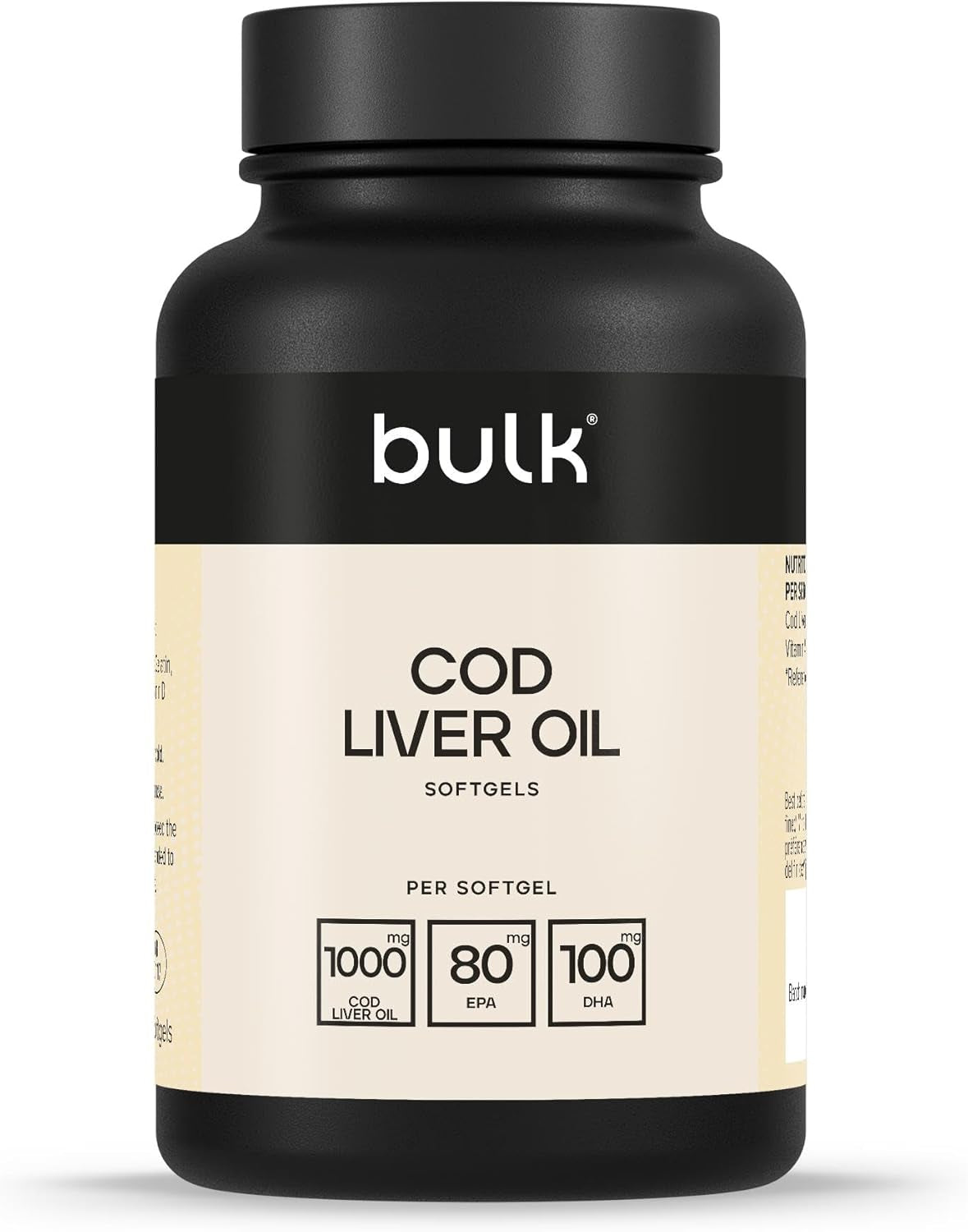 Bulk Cod Liver Oil Softgels, 1000 Mg, Pack of 90, 90 Servings, Packaging May Vary