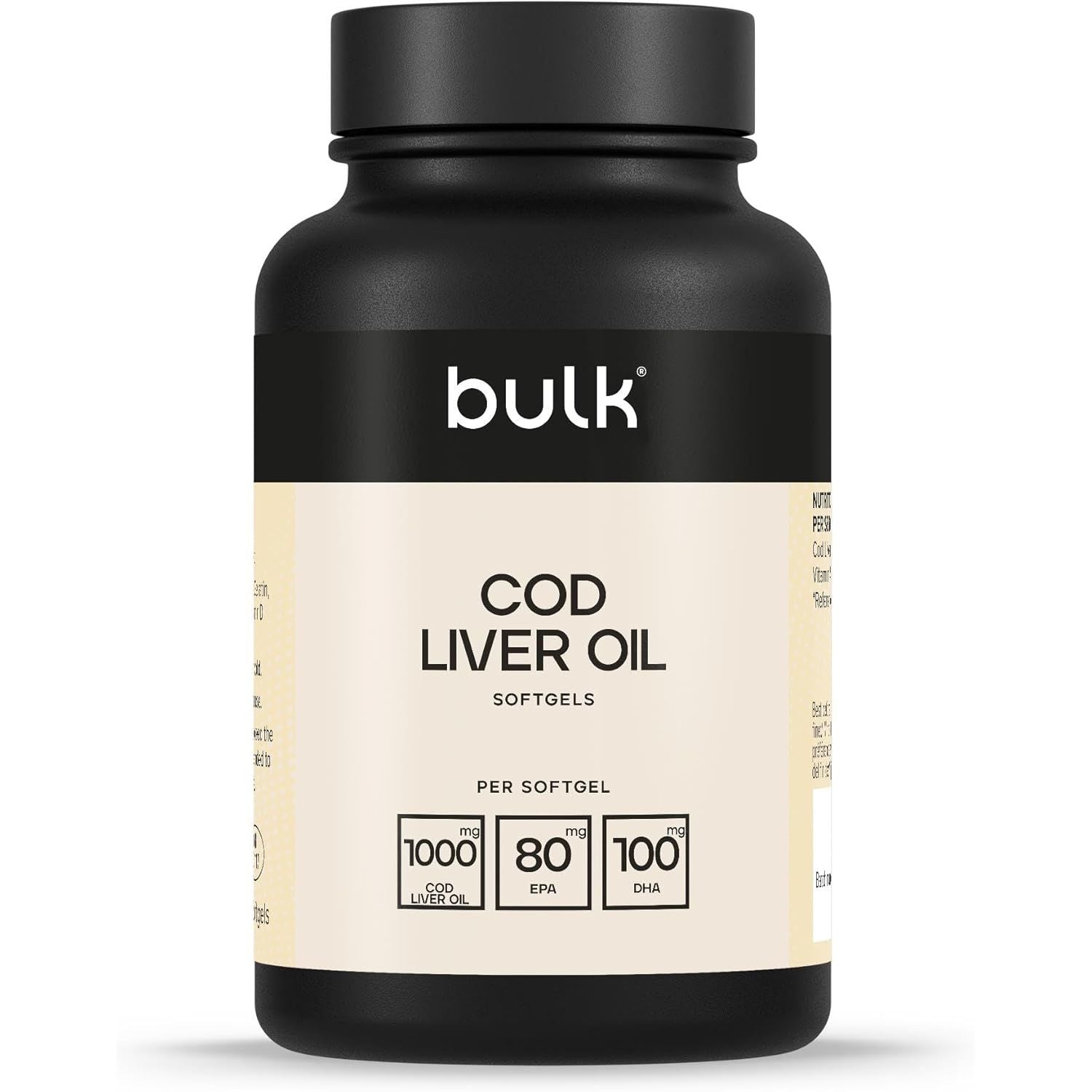 Bulk Cod Liver Oil Softgels, 1000 Mg, Pack of 90, 90 Servings, Packaging May Vary