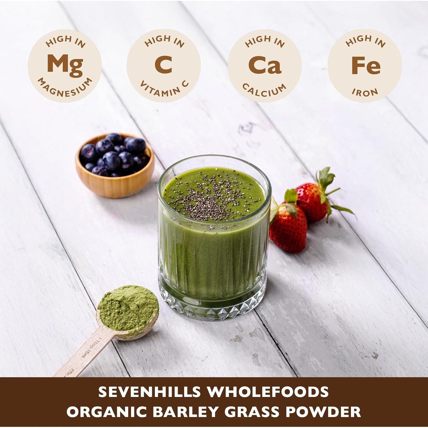 Sevenhills Wholefoods Organic European Barley Grass Powder 200G