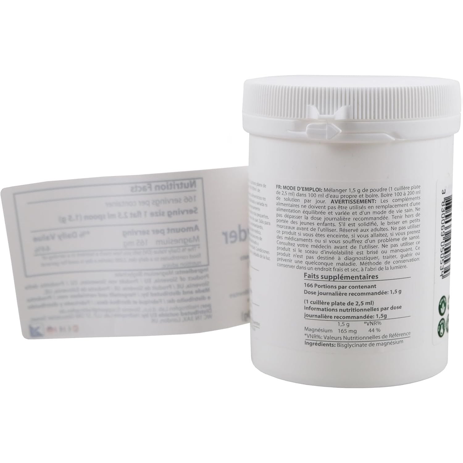 Magnesium Glycinate as Magnesium Bisglycinate | 0.55 Lb – 250 G | Crystal Powder Soluble in Water | Heiltropfen®