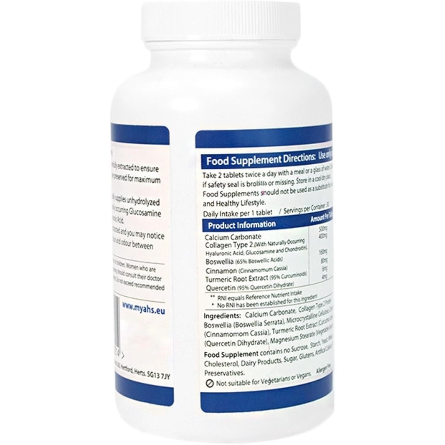 AHS Collagen Type 2 120 Tablets - 4500MG per Day - Formulated with Calcium and Turmeric